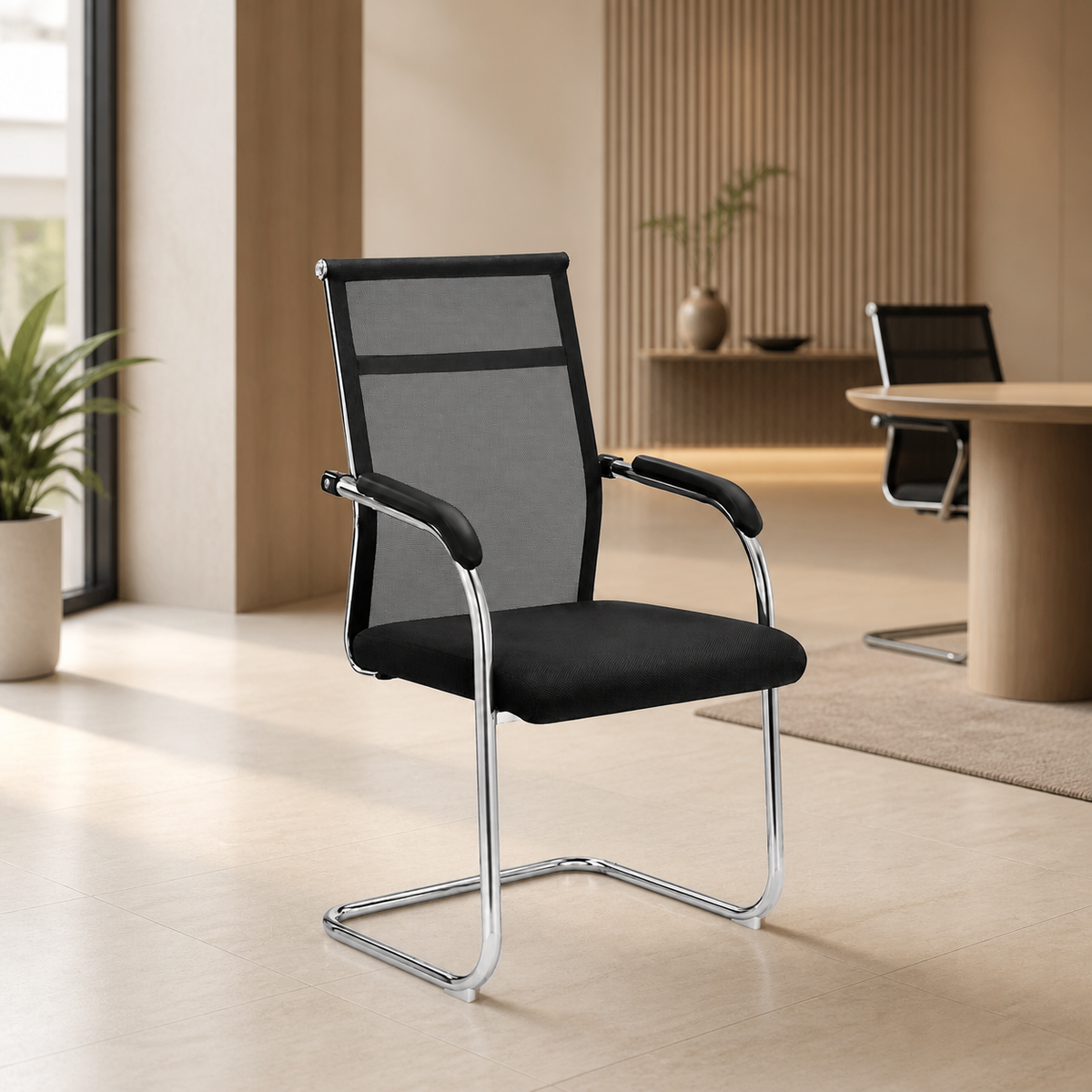 Heeman visitor chair in a premium reception interior